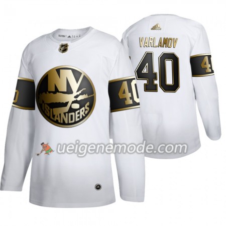 Herren Eishockey New York Islanders Trikot Semyon Varlamov 40 Adidas 2019-2020 Golden Edition Weiß Authentic